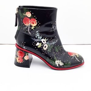 {Zara Woman} Floral Patent Bootie